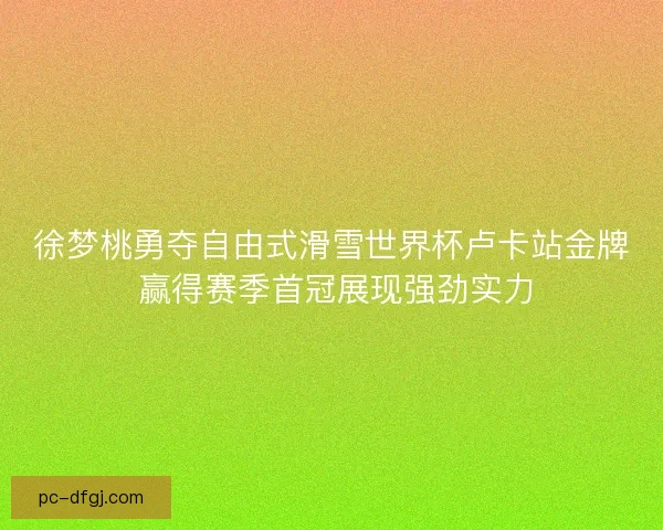 徐梦桃勇夺自由式滑雪世界杯卢卡站金牌 赢得赛季首冠展现强劲实力 徐梦桃勇夺自由式滑雪世界杯卢卡站金牌 赢得赛季首冠展现强劲实力